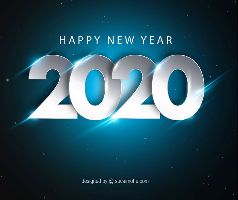 蓝色灯光2020立体创意设计素材下载