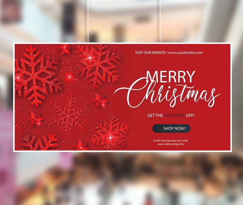 圣诞新年促销横幅模板设计素材christmas-sale-banner-template