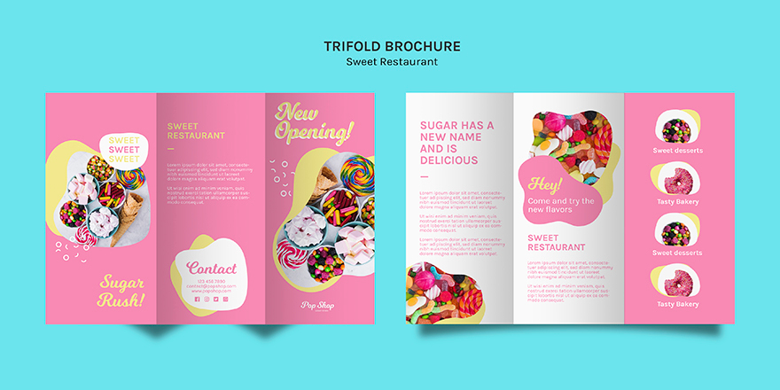 甜品儿童食品单品海报三折页创意设计PSD源文件