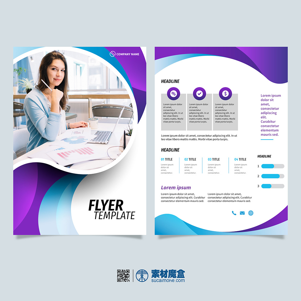 国外欧美现代商务传单模板modern-business-flyer-template