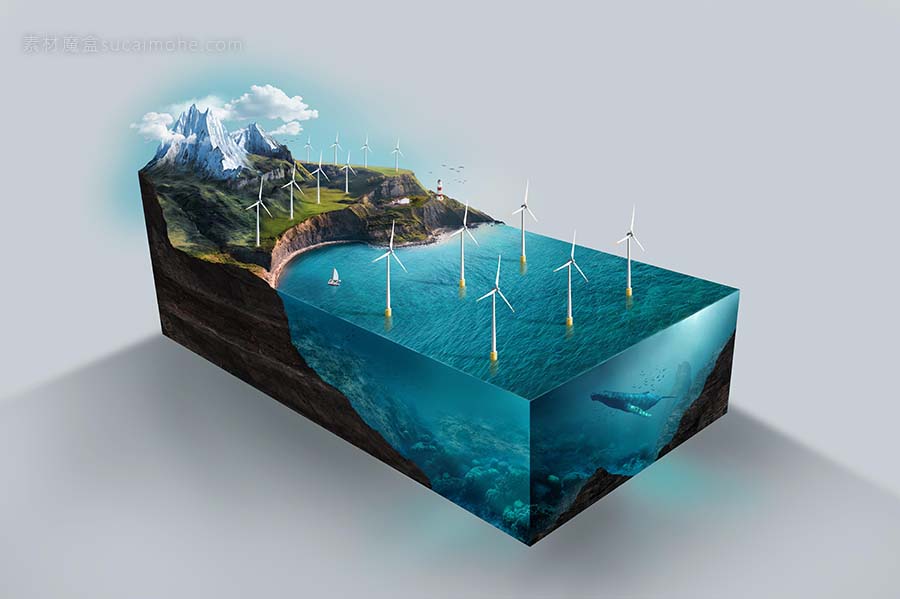风力涡轮机可再生能源大角度模型