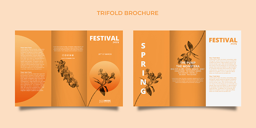 时尚黄色概念三折小册子模板trifold-brochure-template-with-spring-festival-concept