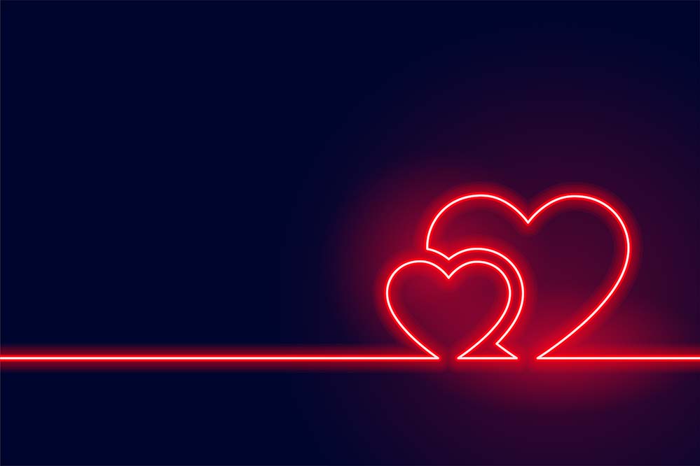 情人节两个红心相互依靠背景设计AI源文件