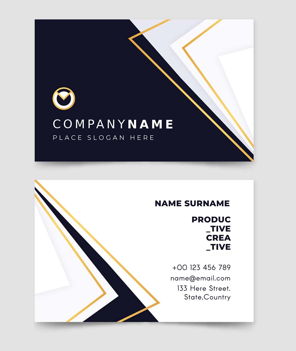 深蓝色线条商务名片源文件abstract-business-card-pack-template