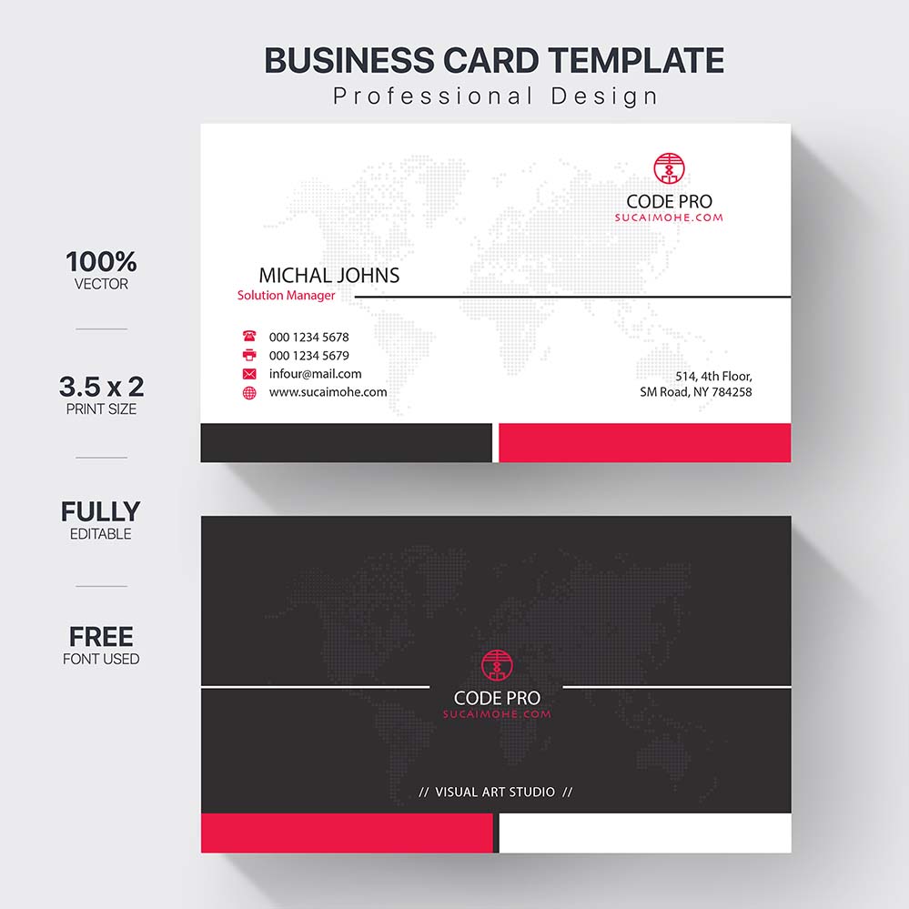 带红色细节的白色名片white-business-card-with-red-details
