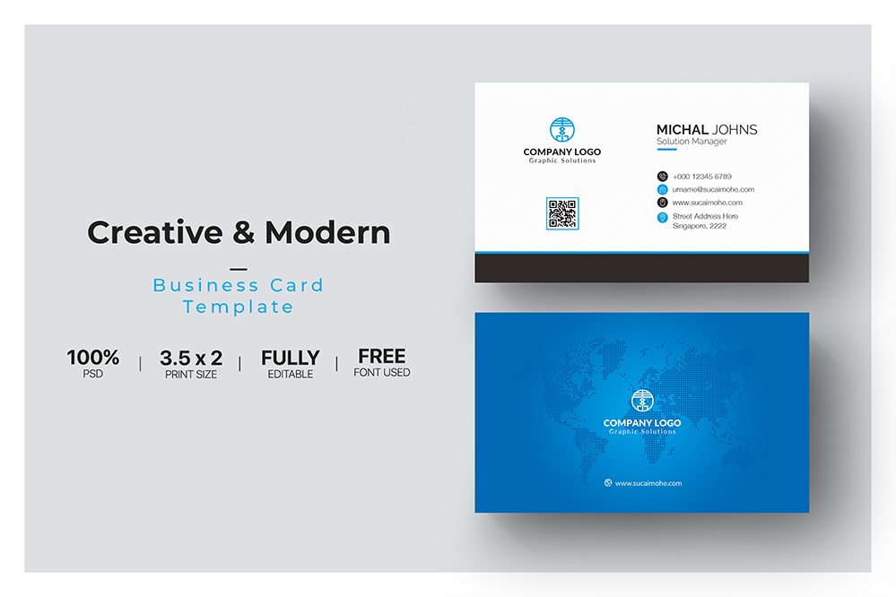   蓝色雅致公司名片blue-elegant-corporate-card