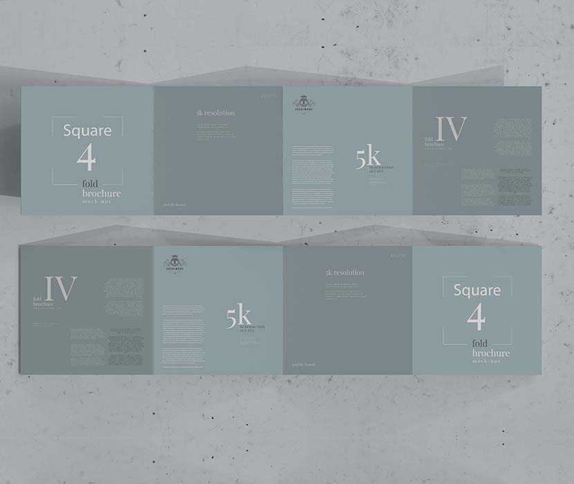 方形四折小册子样机免费Psd源文件square-four-fold-brochure-mockup