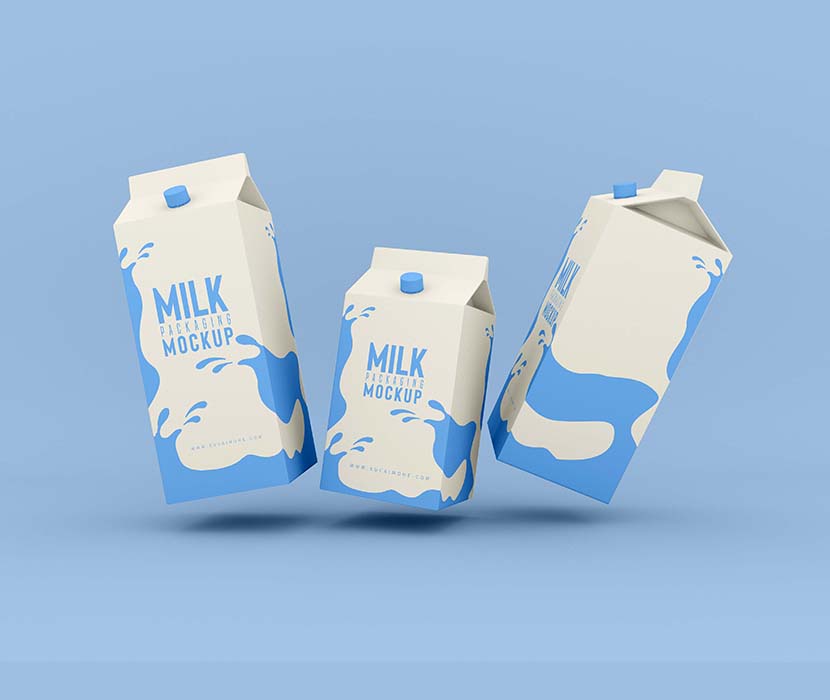 牛奶包装盒样机源PSD文件