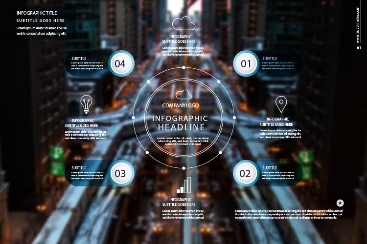 商业信息平面设计business-infographic-flat-design-with-photo