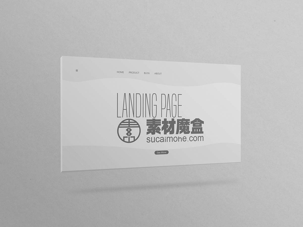 网站首页Banner样机创意设计PSD源文件minimal-clean-landing-page-website-mockup