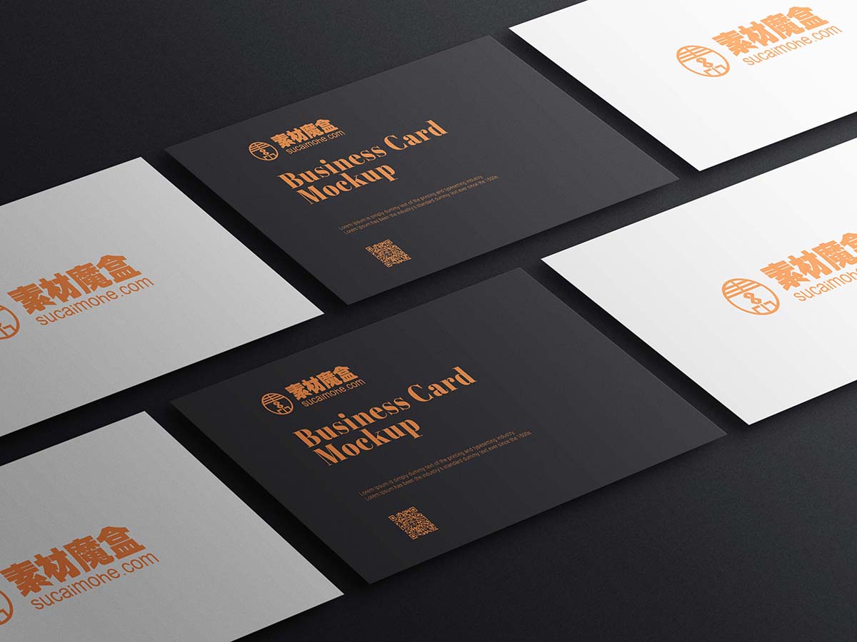 优雅的深色名片psd样机Psd源文件elegant-dark-business-card-psd-mockup