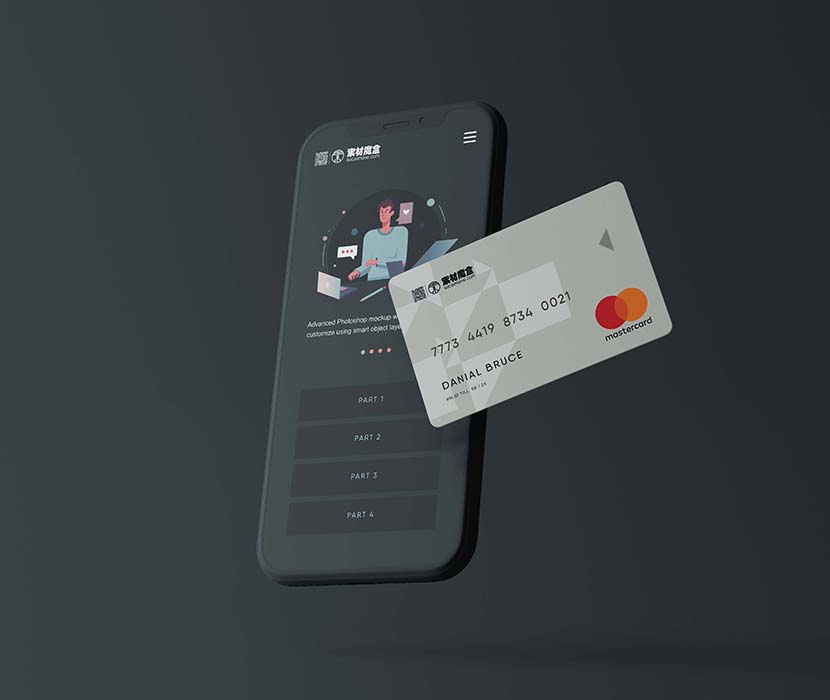 银行信用卡与手机支付样机PSD源文件Online Payment Mockup