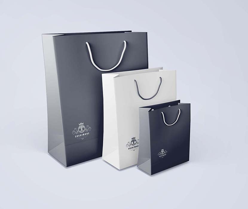 三个整洁大气的购物袋样机PSD源文件bag-mockup-merchandising