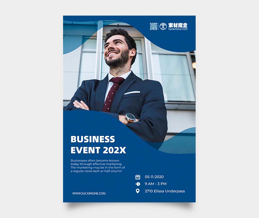 国外欧式商务公司宣传单页设计PSD源文件business-poster-template