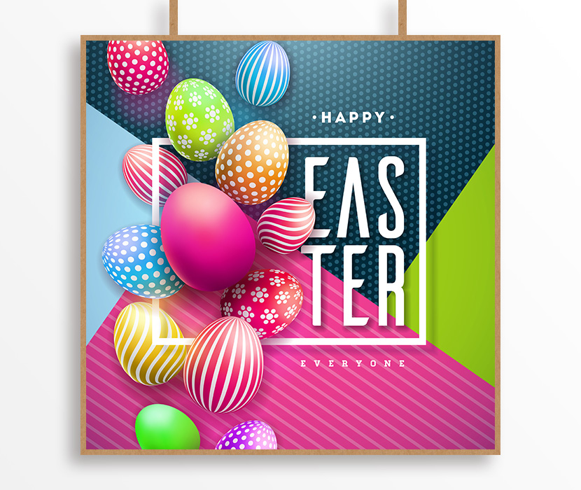 彩色蛋巧克力甜品海报设计eps源文件