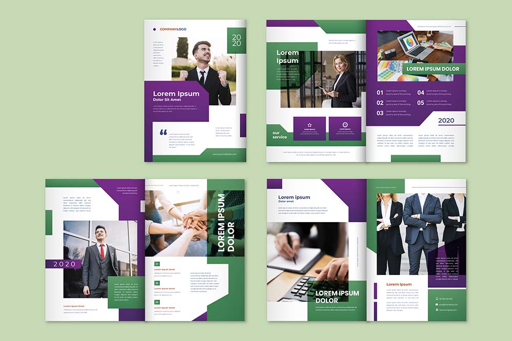 欧式商务画册封面内页设计ai/eps源文件（不含图片）modern-business-brochure-template