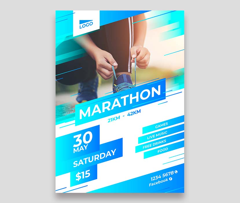 马拉松运动海报设计sport-poster-design-marathon