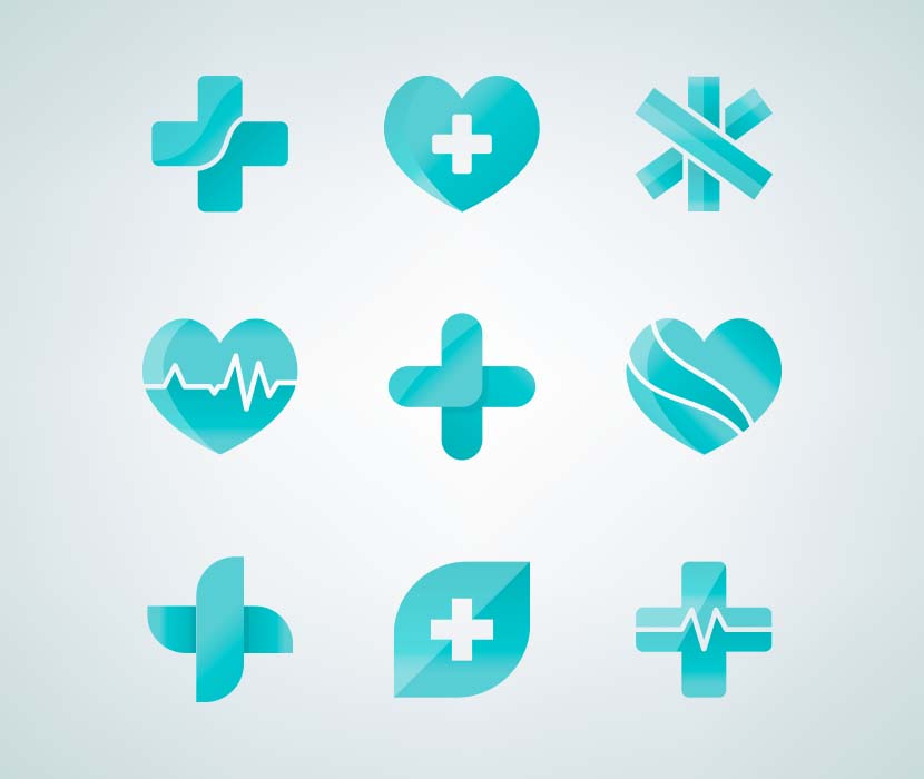 医疗LOGO图标设计set-medical-icons-3d-designs
