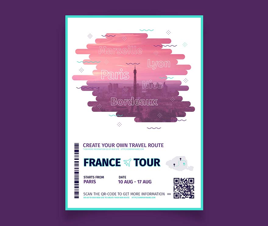 法国抽象旅游海报ai/eps源文件