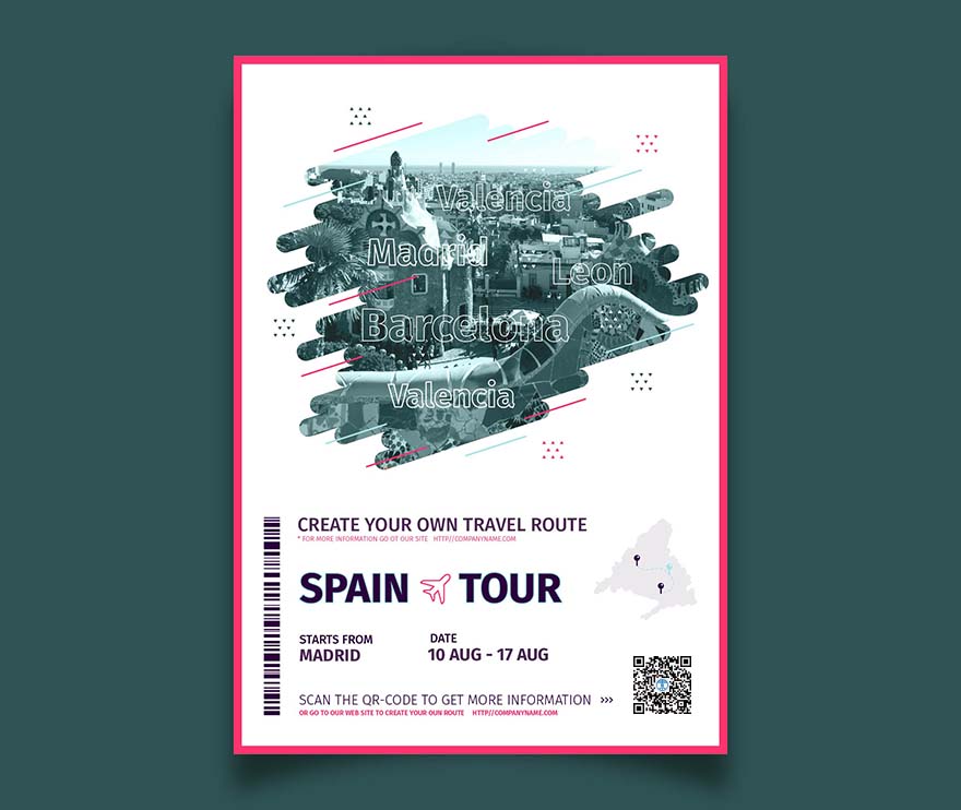 西班牙抽象旅游海报abstract-travelling-poster-with-photo-spain