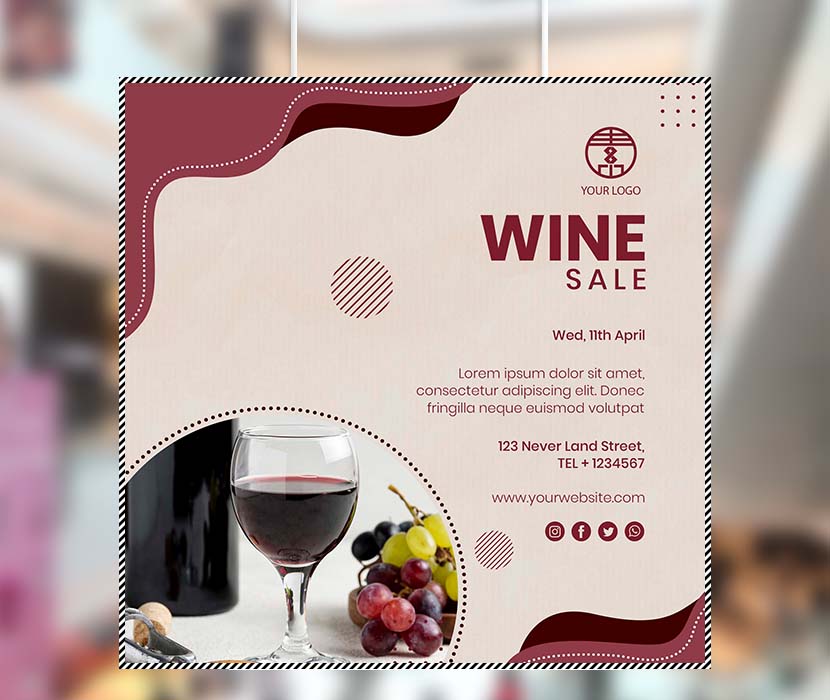 红葡萄酒创意海报设计PSD源文件