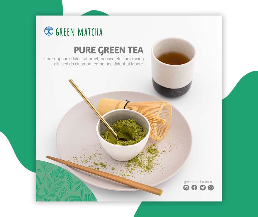 绿色抹茶海报设计PSD源文件