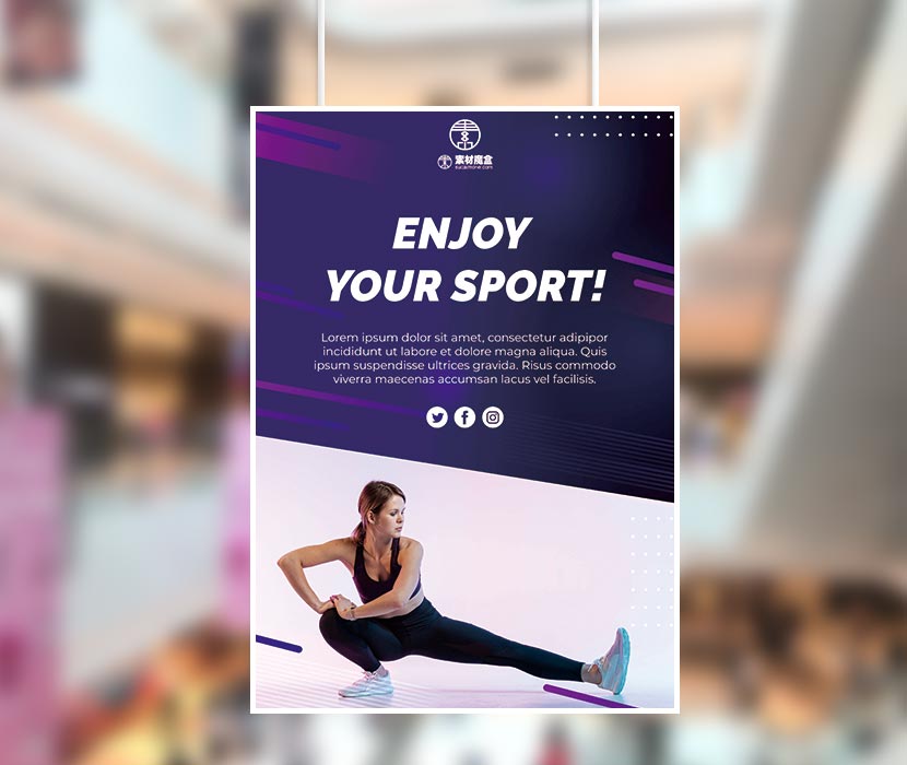 体育科技海报模板（带照片）sports-tech-poster-template-with-photo