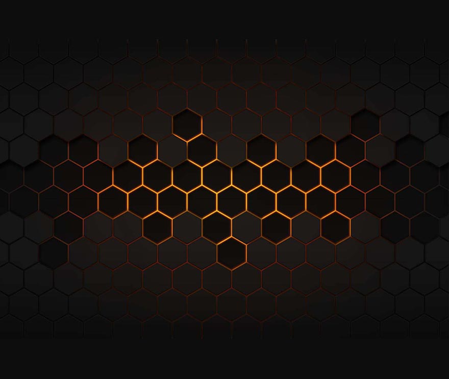 科技蜂巢黑金色背景technological-honeycomb-black-golden-background