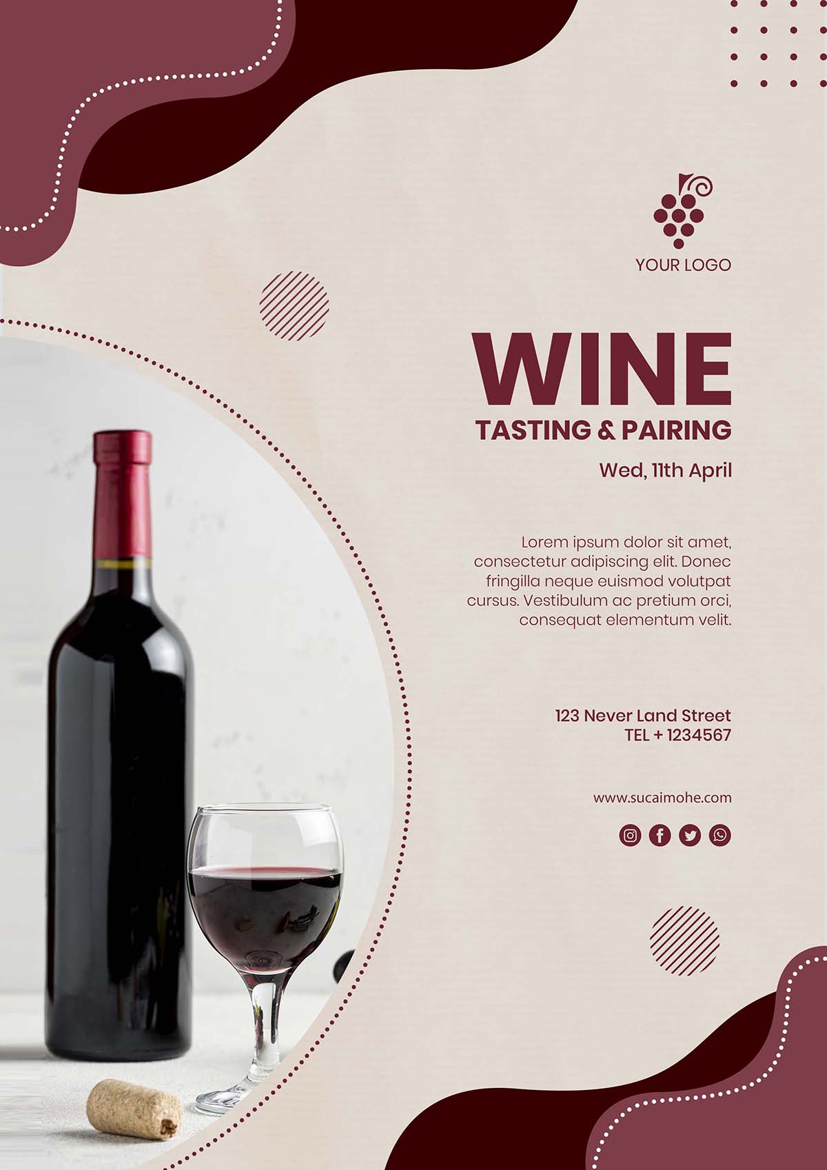 红酒产品展示宣传海报设计PSD源文件