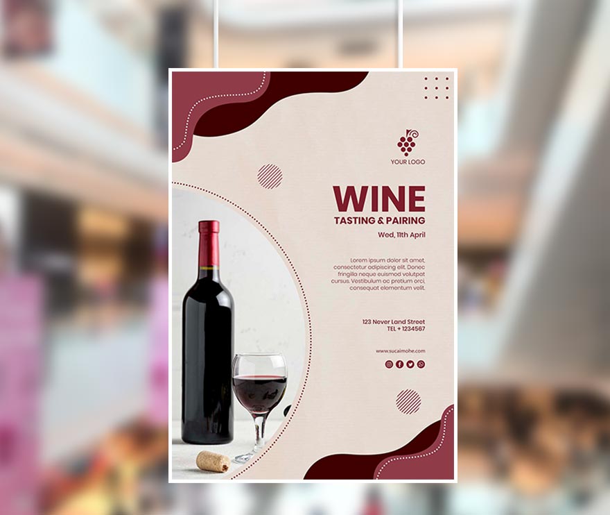 红酒产品展示宣传海报设计PSD源文件(图1)