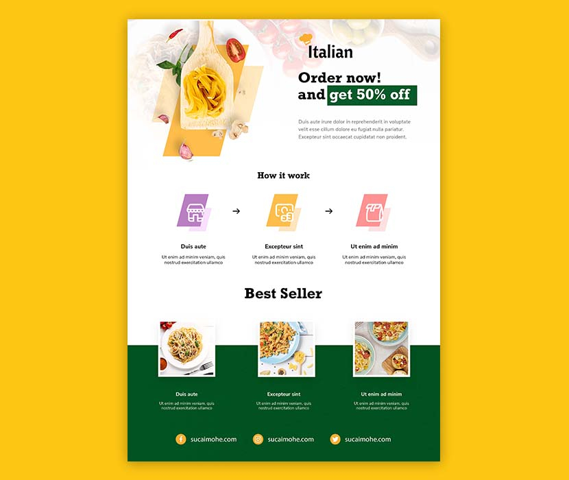 国外欧式西餐价目表psd源文件italian-food-flyer-template