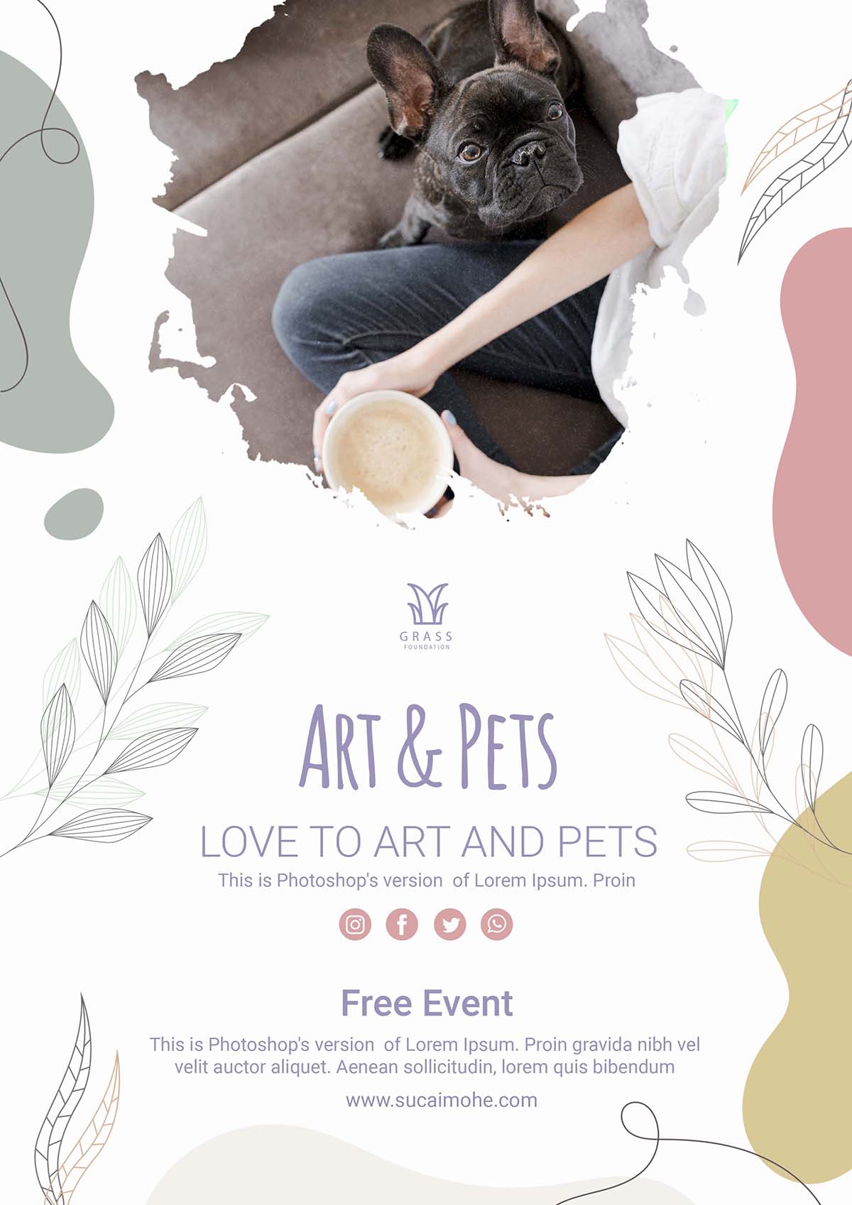 宠物海报创意设计PSD源文件art-pet-poster-template-theme