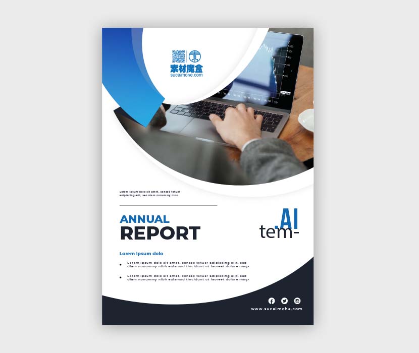 年度报告画册单页封面设计AI源文件abstract-annual-report-template