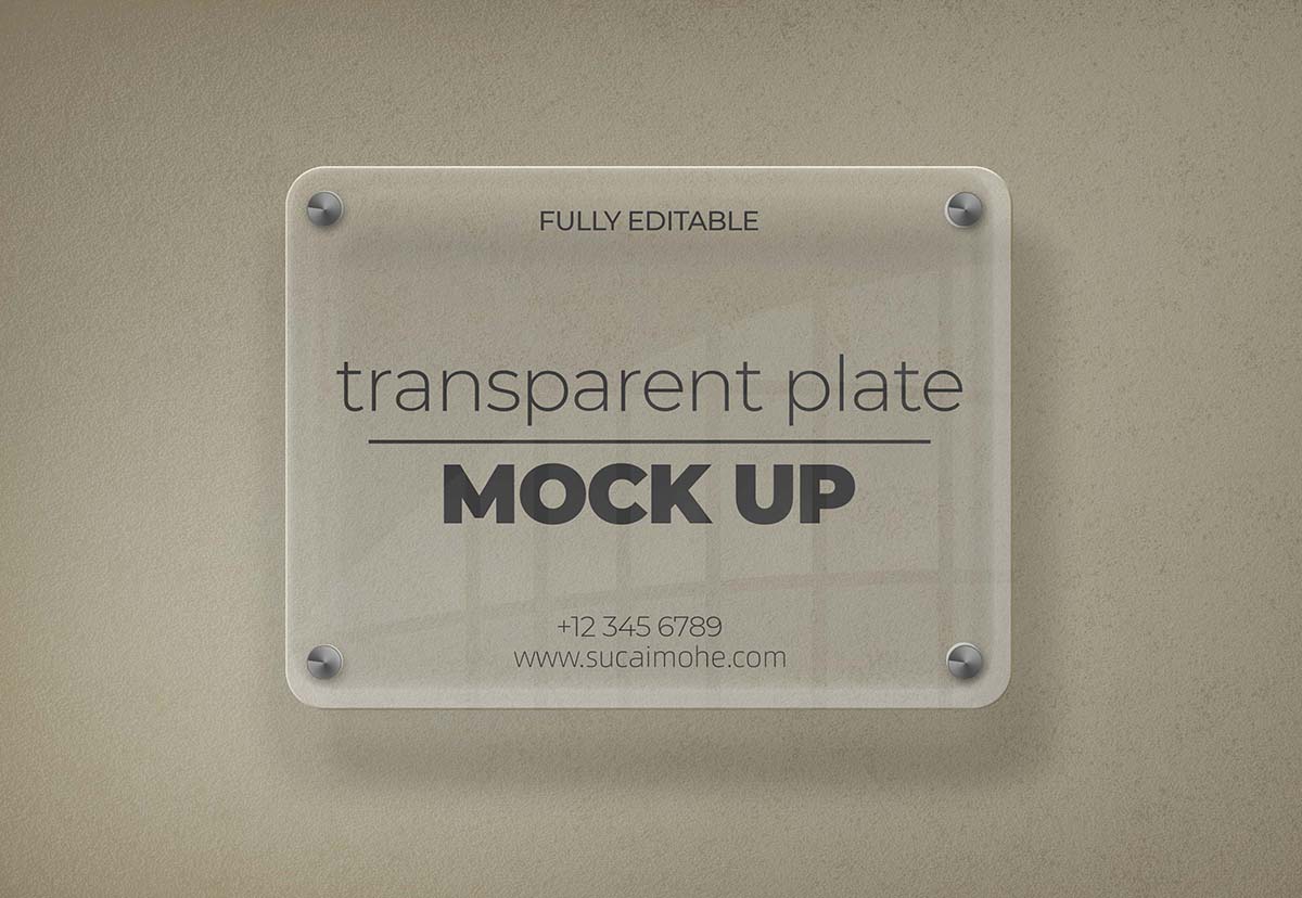 透明板模型transparent-plate-mockup