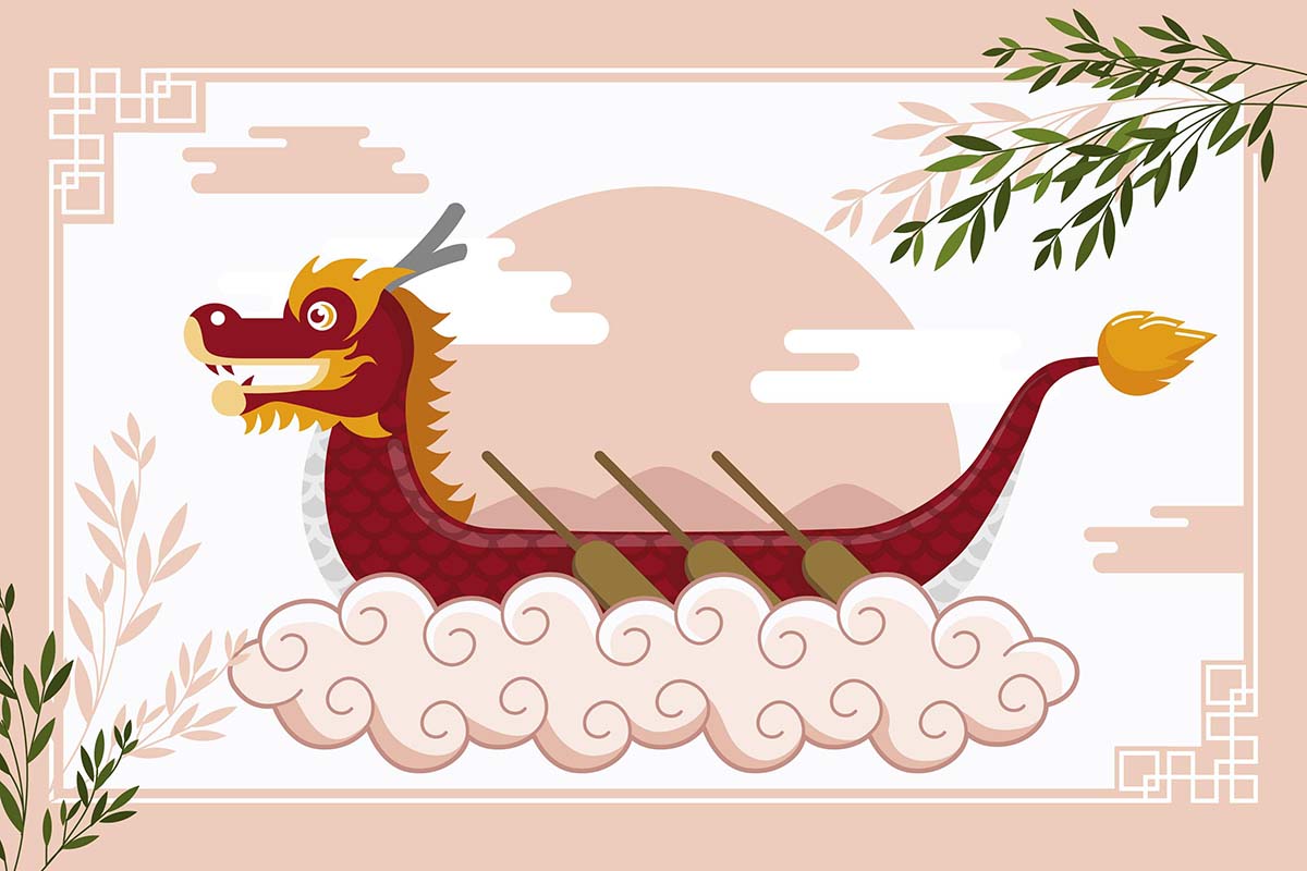 端午节龙舟背景 ai/eps源文件background-with-dragon-boat