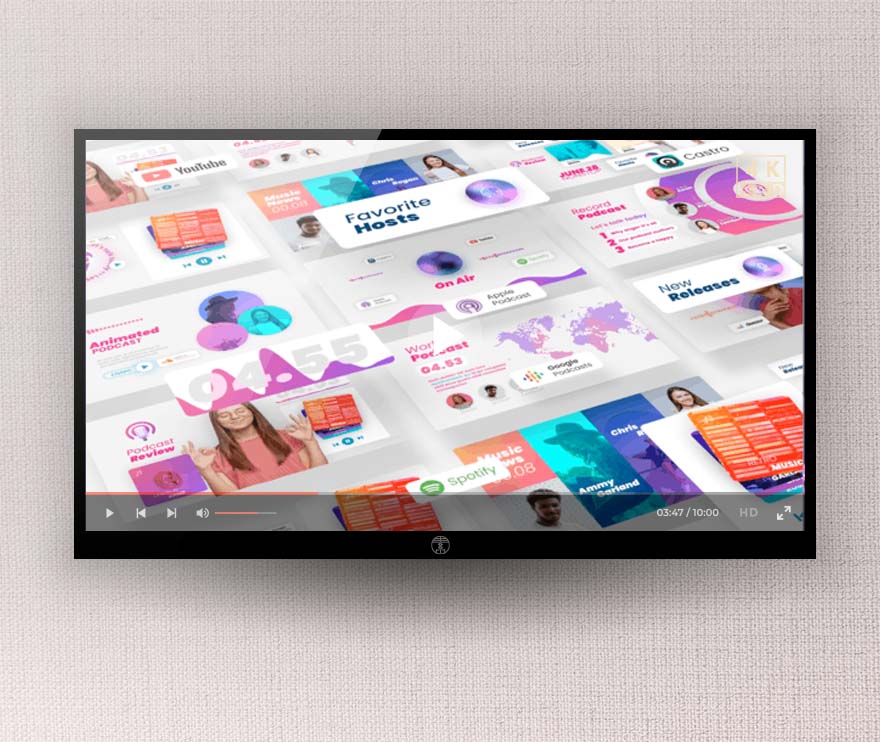 AE模板-精美界面音频可视化歌曲播放图形宣传动画 Podcast Radio Visualizer