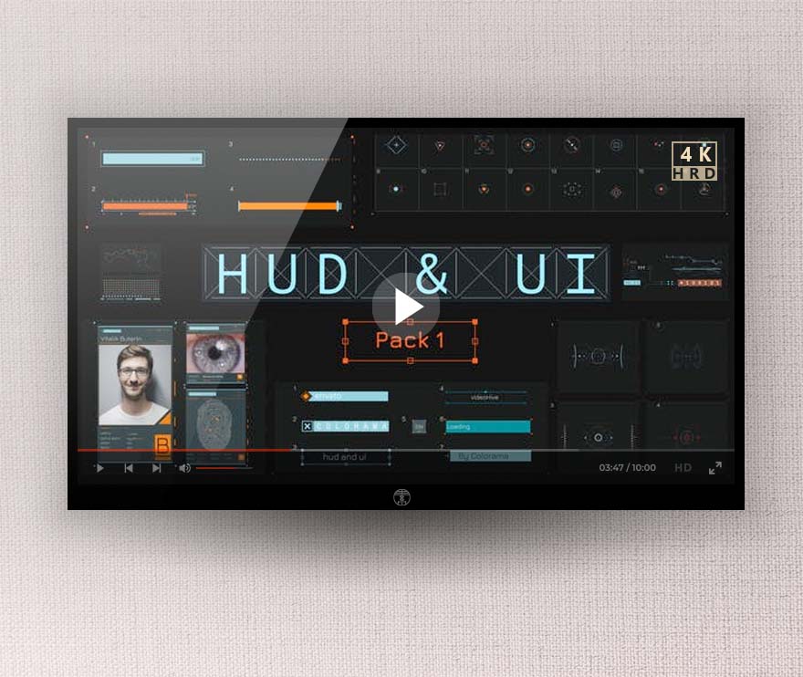 AE模板-科技感HUD信息数据图形UI界面元素动画 HUD UI 33363886