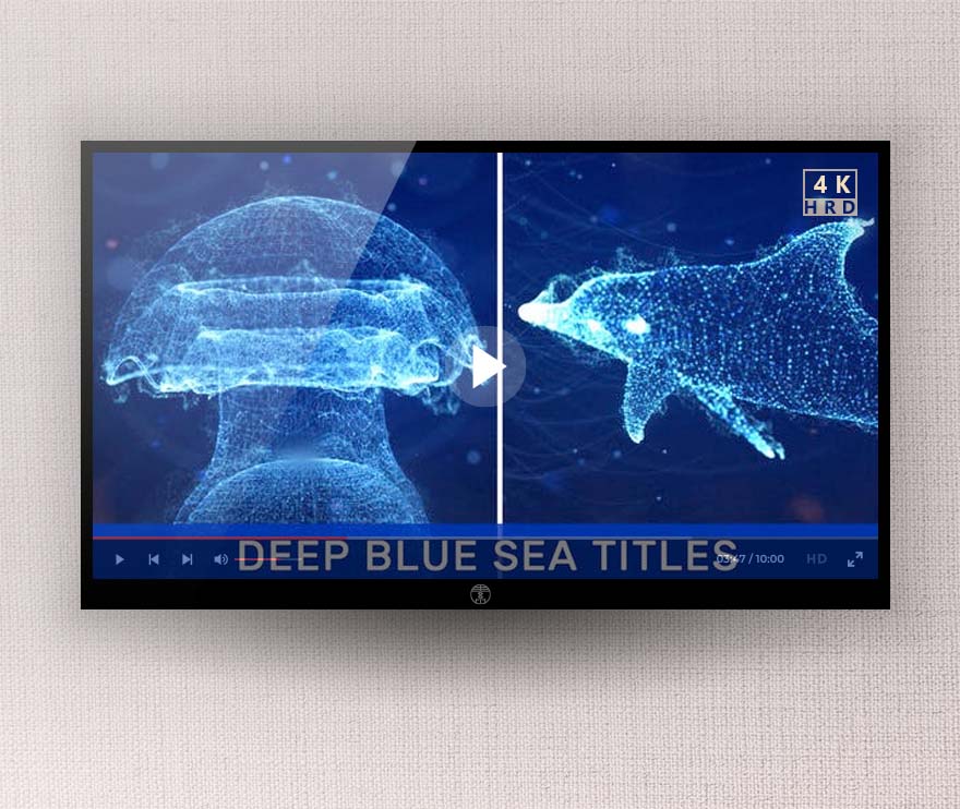 AE模板-抽象蓝色海洋点线粒子三维动物图形文字标题动画 Deep Blue Sea ti<x>tles