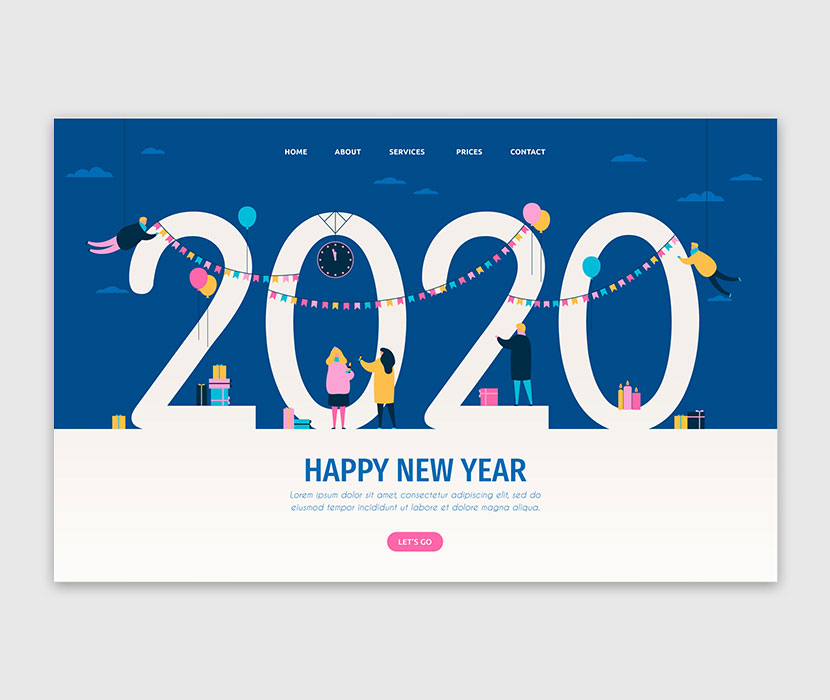 蓝色web网站2020创意设计banner源文件[ai/eps]