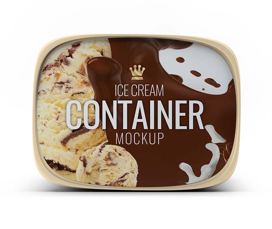 巧克力冰淇淋盒盖样机PSD源文件03 Ice Cream Container Mock-Up