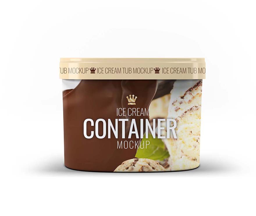 巧克力味冰淇淋盒样机PSD源文件02 Ice Cream Container Mock-Up