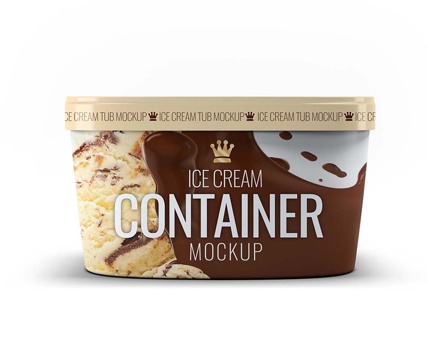 巧克力冰淇淋包装盒样机PSD源文件01 Ice Cream Container Mock-Up