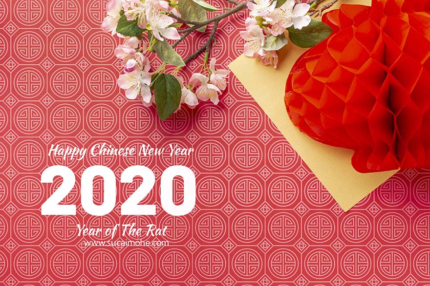 中国风婚礼新年春节灯笼样机chinese-new-year-concept-with-mock-up