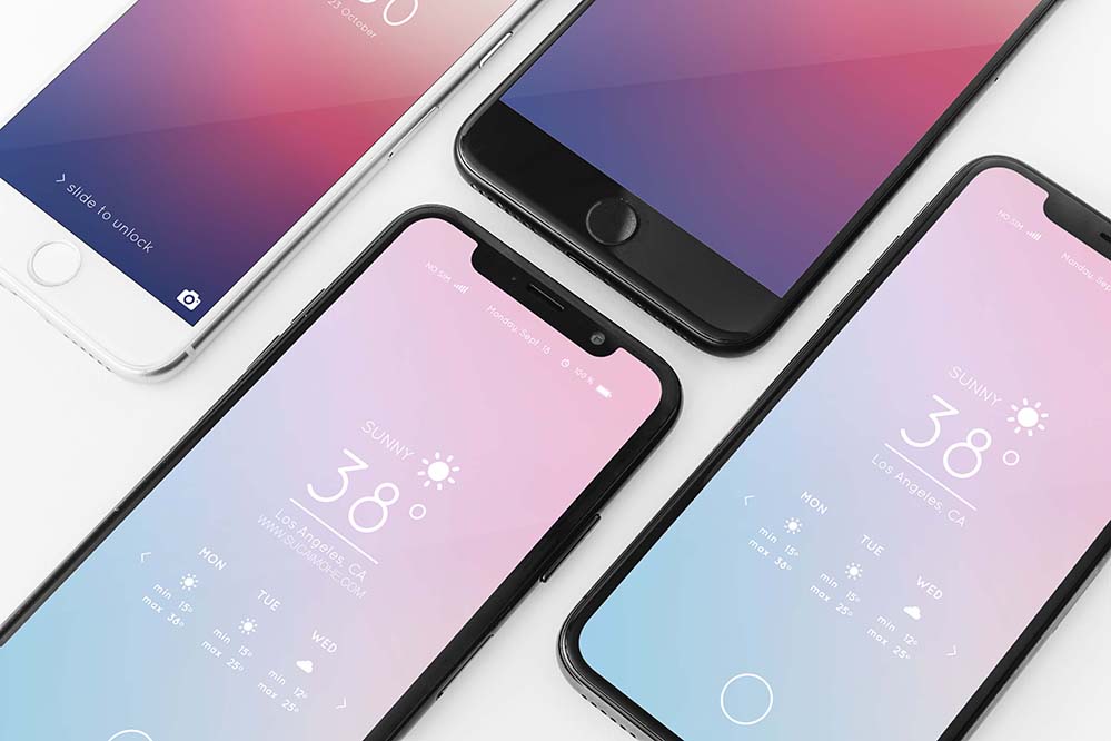 苹果iphone手机样机mockup Various Smartphones 高端样机 素材魔盒网 免费素材下载