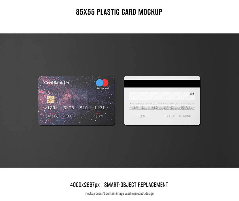 信用卡样机PSD源文件plastic-credit-card-mockup