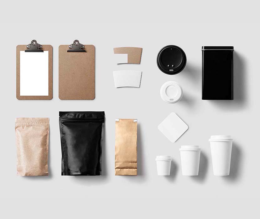 咖啡杯咖啡豆包装袋空白LOGO样机PSD源文件