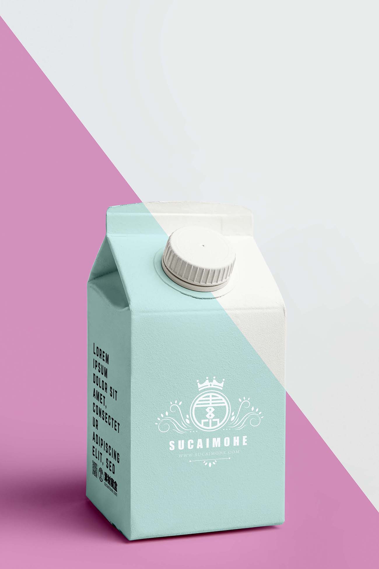 果汁容器饮料盒纸质Psd的前视图front-view-juice-container