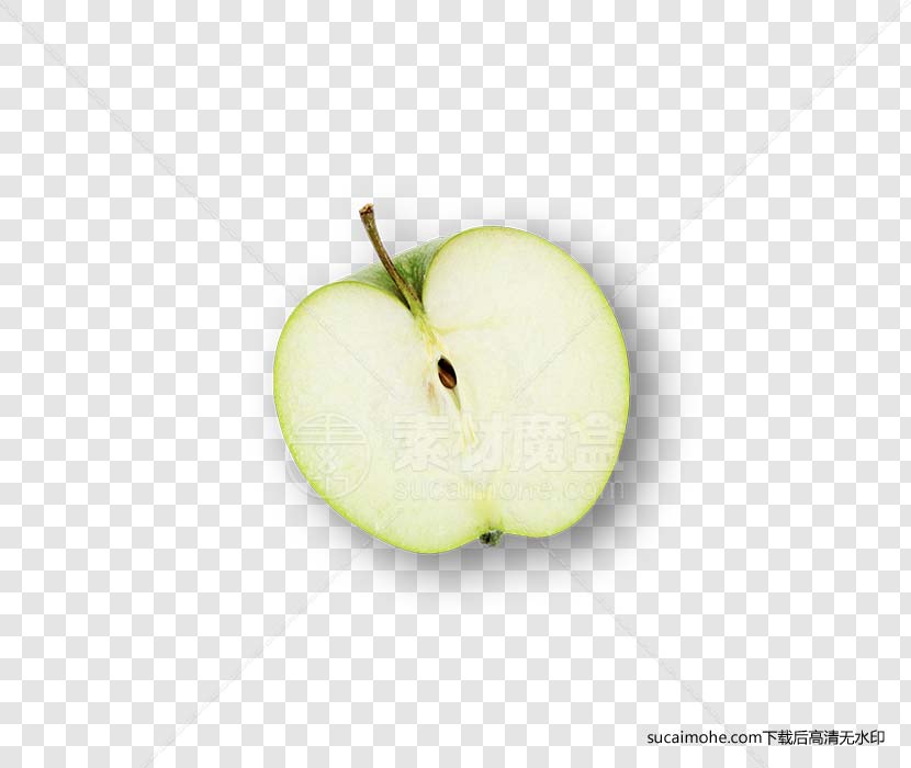 带梗的青苹果Apple_green_cut免抠png元素（含PSD文件）