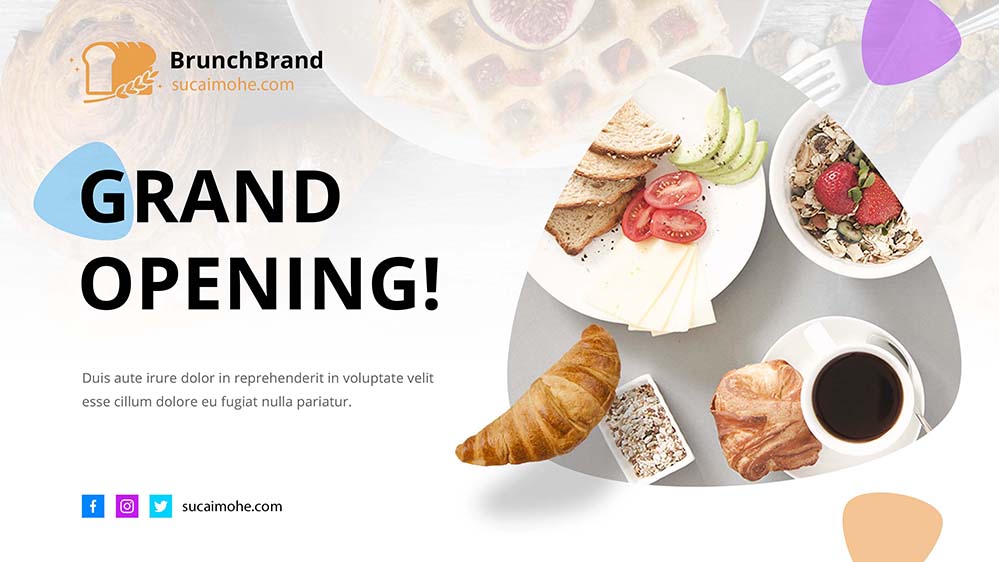 brunch-banner-template-concept早餐西餐面包牛肉咖啡网站Banner焦点广告图