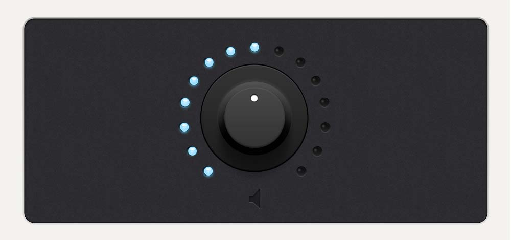 黑色旋转音量按钮UI设计PSD源文件